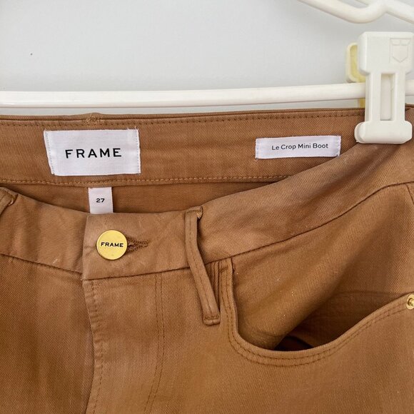FRAME Le Crop Mini Boot Jean in Light Camel Coated - Picture 2 of 3